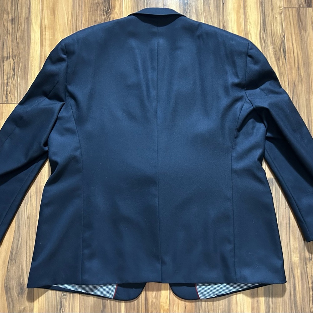 Stafford Men’s Navy Wool Blazer Sport Coat Jacket, 2 Button, Single Vent, 54L - Picture 4 of 14
